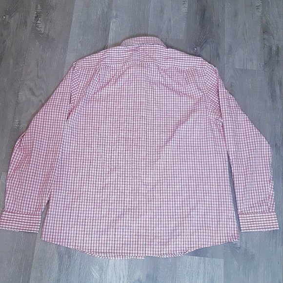 Tommy Hilfiger classic long sleeve red gingham button up mens top XL 17.5 neck - Picture 5 of 8